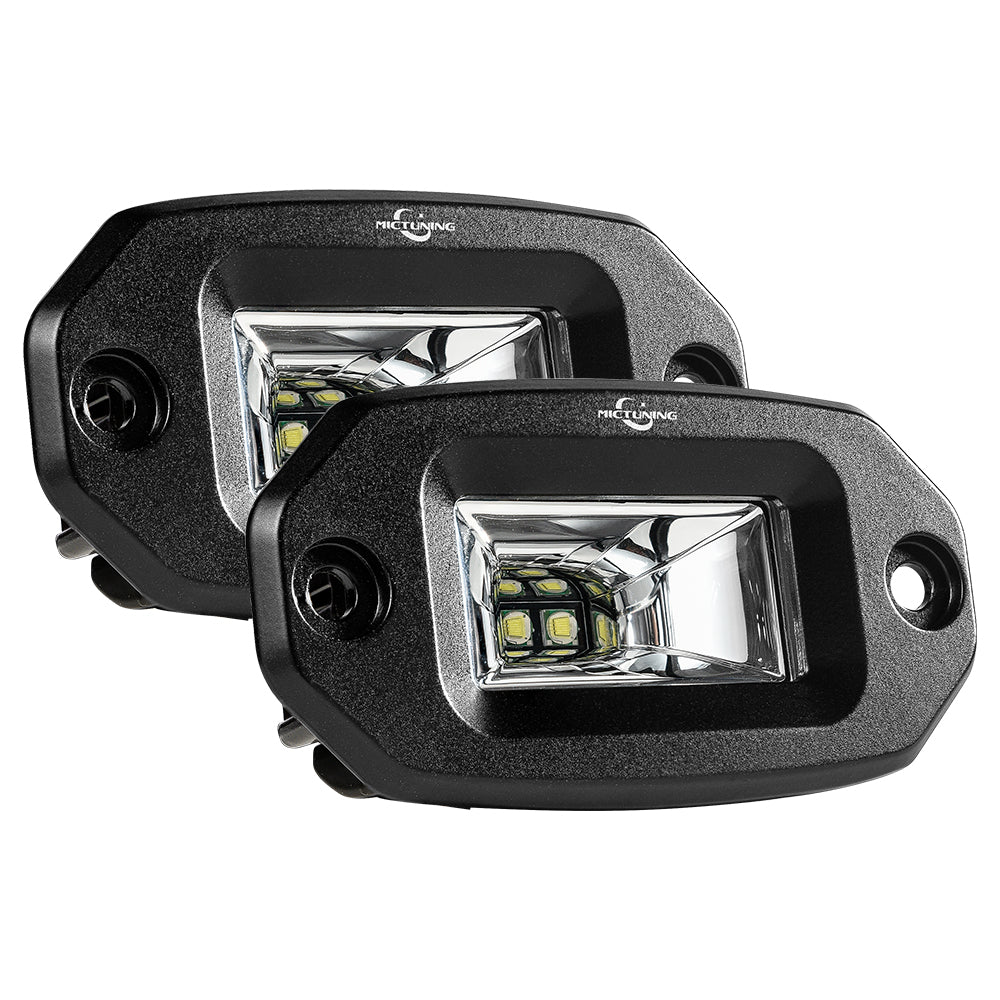 2x 20W Flush Mount LED Pods, Flood  LED Work Light Bar, Offroad Backup Driving Fog Lamp