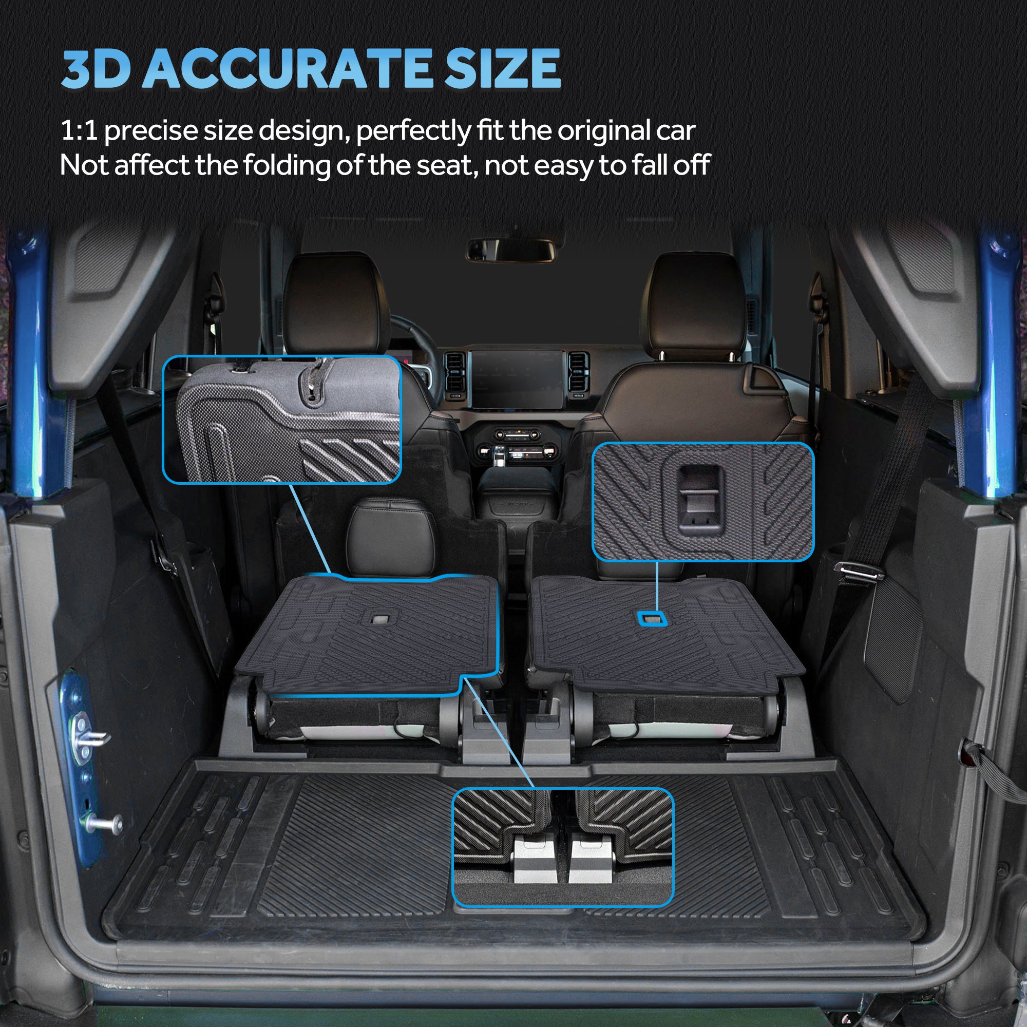 Rear Seat Back Cover 3D Precise Protector Compatible with Ford 2021 20