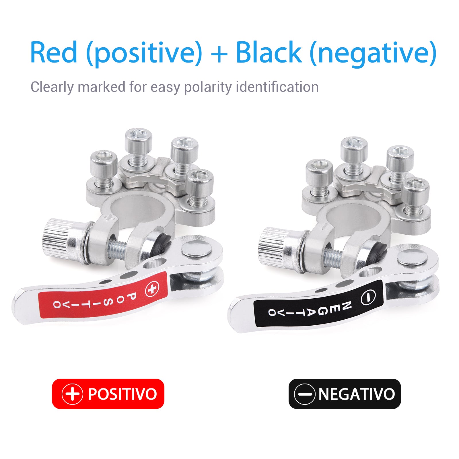 MCTUNING 4 Way Battery Terminal Connectors Adjustable