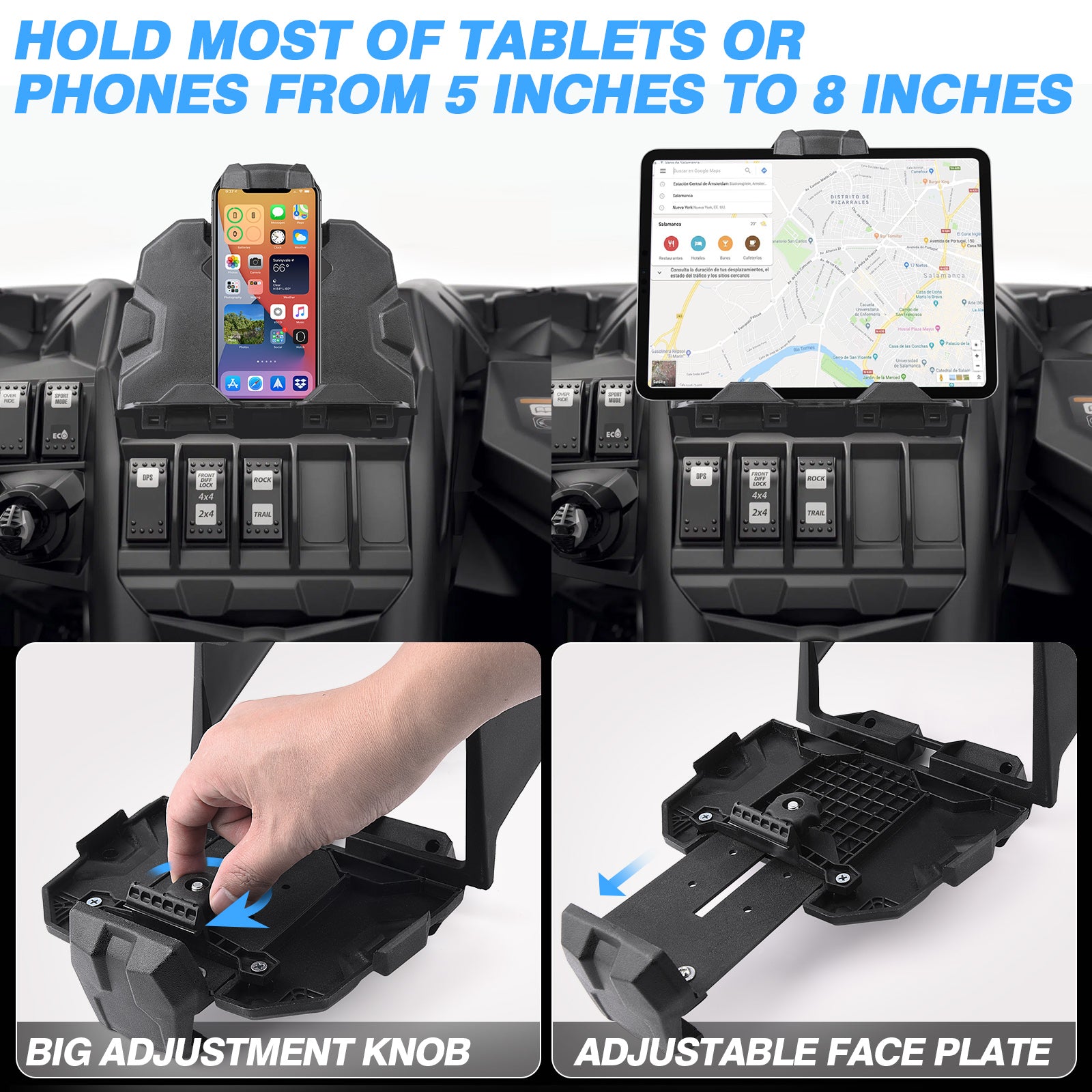 MICTUNING X3 Electronic Device Tablet Holder, Phone Ipad GPS Holder Storage Box Organizer