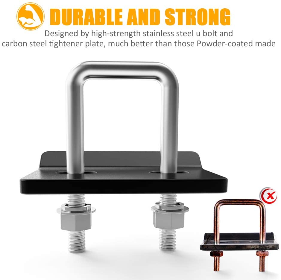 Hitch Tightener for 1.25'' and 2'' Hitch, Steel Heavy Duty Anti-Rattle Stabilizer Tray Cargo Carrier Rack Trailer Mount (2 Pack)