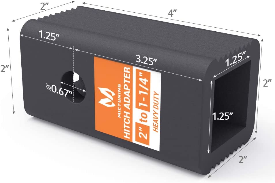 SKYSHALO Hitch Adapter, 1-1/4 In. To 2 In. Receiver Hitch Extender Extension, Trailer Hitch Riser With 4 In. Rise/Drop, Black TCYZSJGDK114LE12SV0-730 - The Home Depot - Foto 5