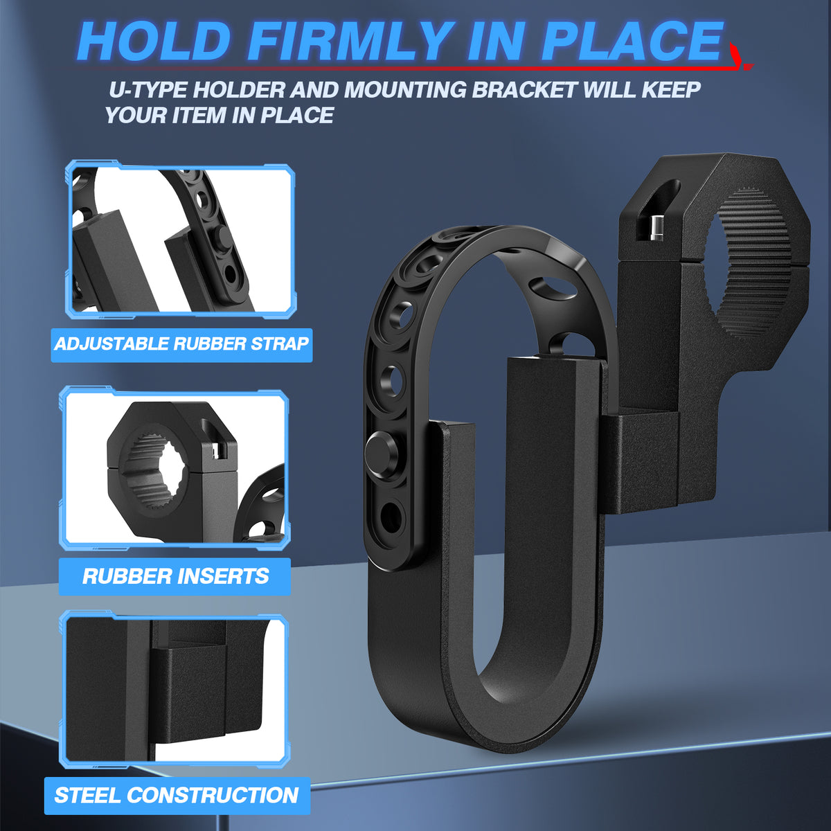 MICTUNING UTV Gun Rack, Roof Gun Carrier Gun Holder Shovel Mount Bow R