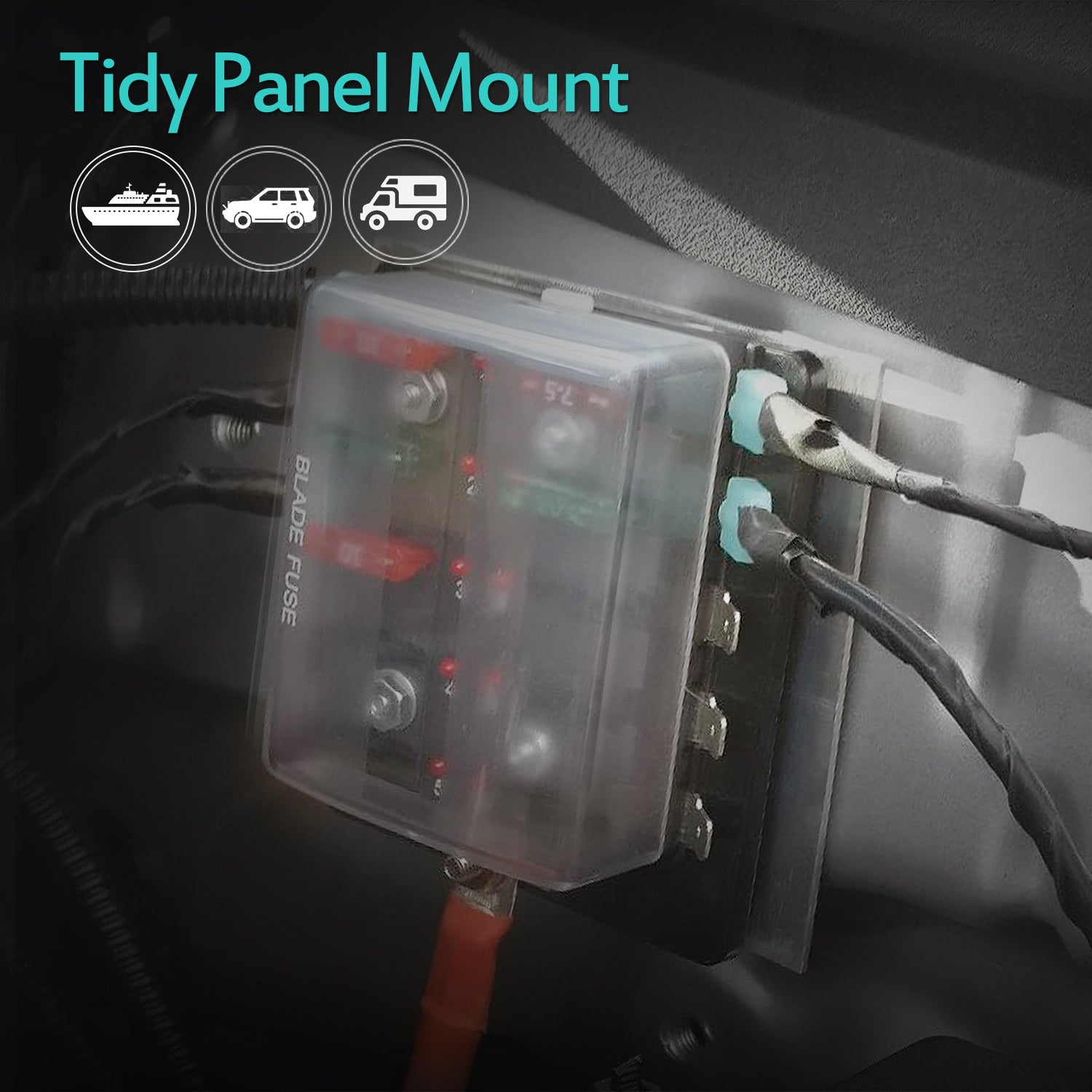 LED Illuminated Automotive Blade Fuse Holder Box 6/10-Circuit Fuse Block