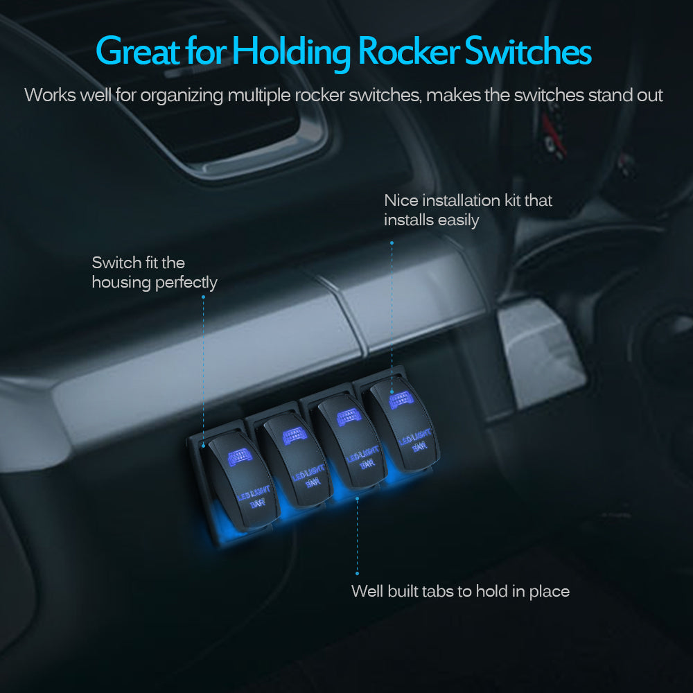 4P Gang Waterproof Laser Rocker Switch Panel Mounting Holder Hosing Case Box Car
