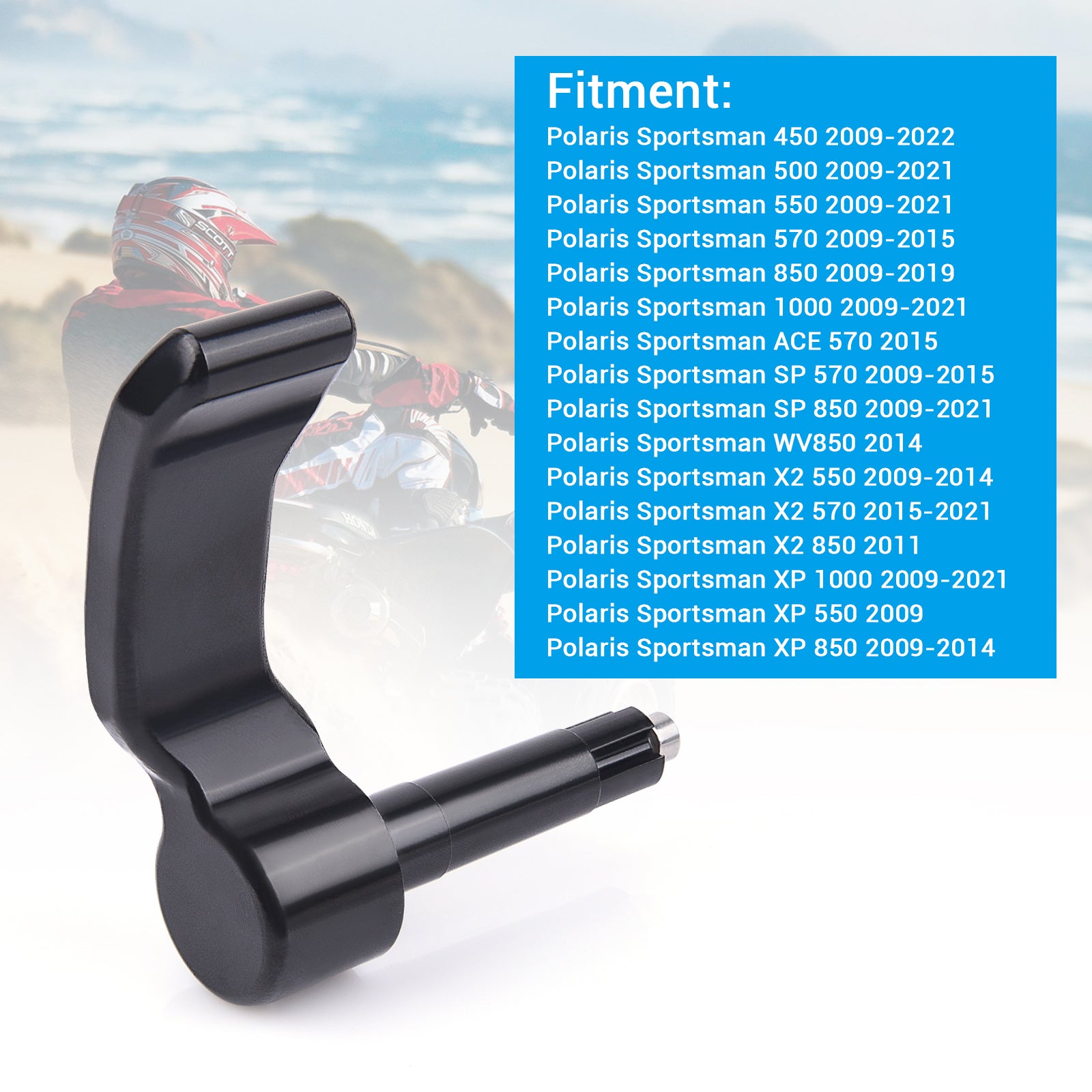 Thumb Throttle Lever Replacement Aluminum Compatible with 2009-2022 Polaris Sportsman 450 550 570 850 1000 Black