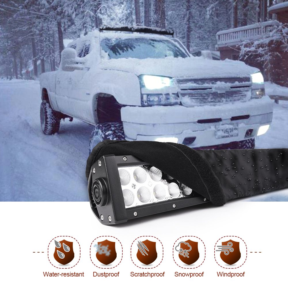 LED Light Bar Cover Straight Curved Weatherproof Protective Sleeve For 22"-52"