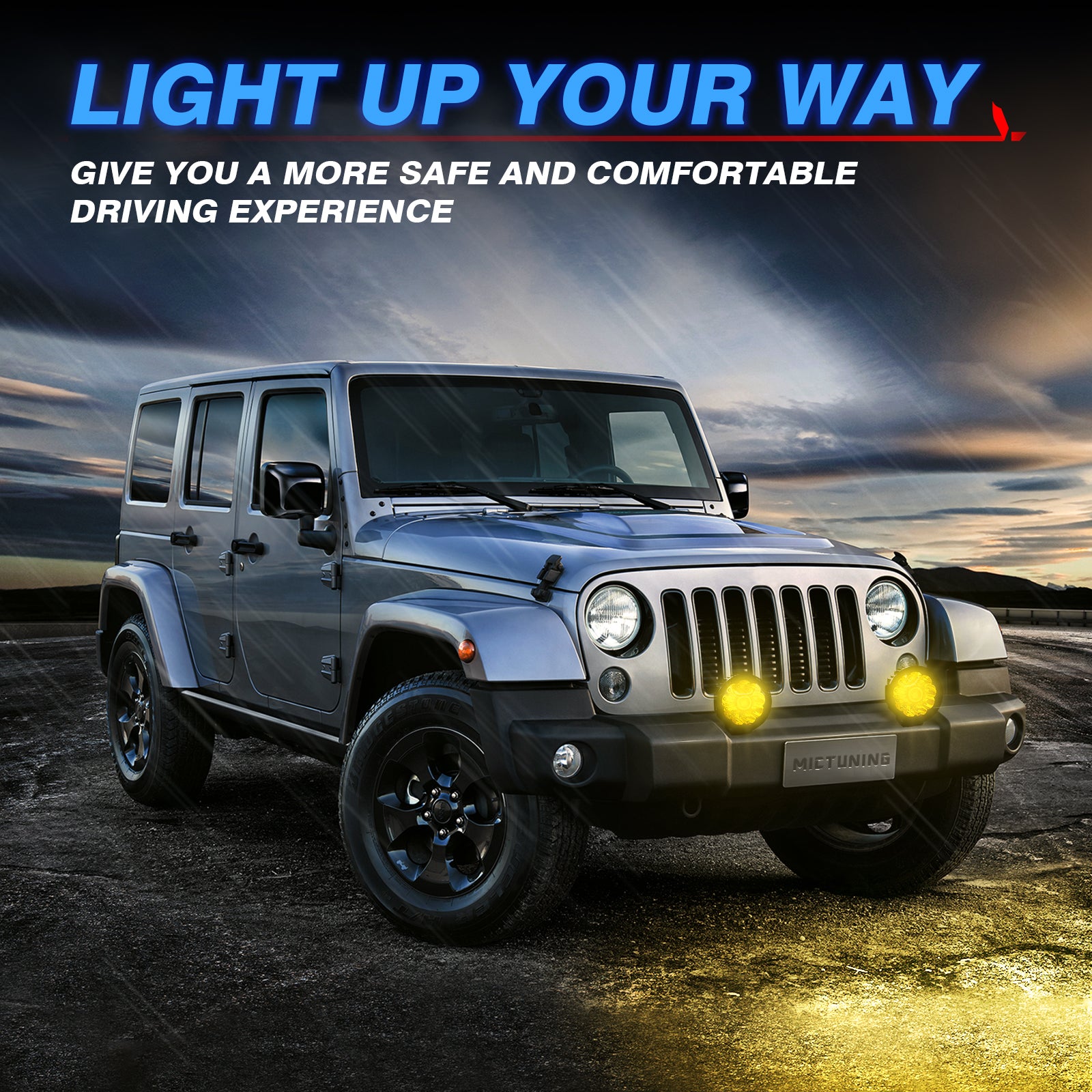 Amber LED Fog Lights, 5 Inch 40W LED Pods Work Light for Truck ATV UTV SUV Car Boat