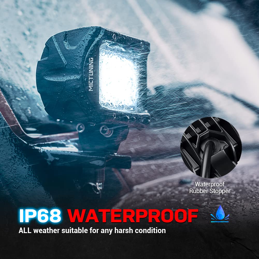 LED Light Pods K1 2Pcs 4 Inch 18W Off Road Spot Flood LED Light Bar 1620lm