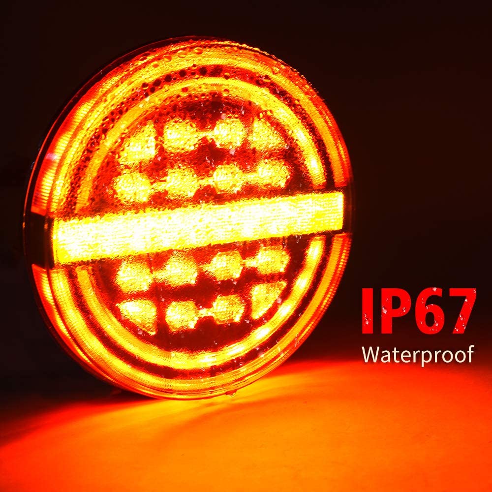 Partsam 4 Red + 2 White 4" Round Led Stop Turn Tail Back-up Partsam 4 Red + 2 White 4" Round Led Stop Turn Tail Back-up