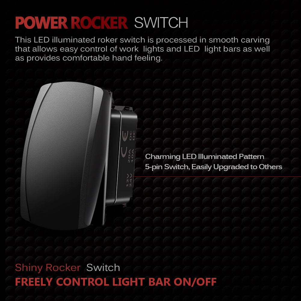 16AWG Wire Harness Blue Rock light Fuse 40A Relay Rocker Switch 2 Lead