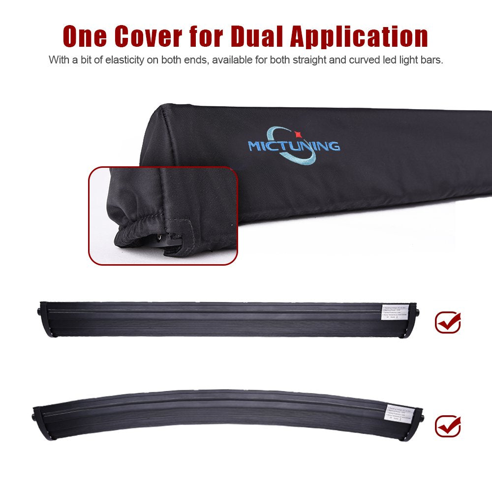 LED Light Bar Cover Straight Curved Weatherproof Protective Sleeve For 22"-52"