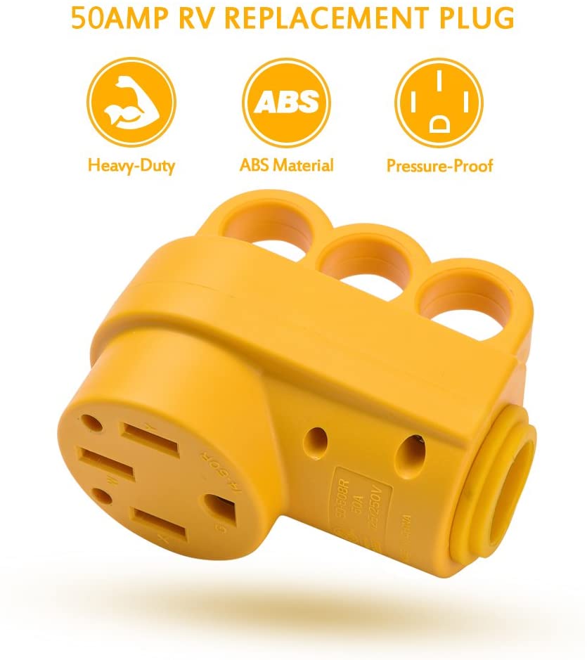VODOOL 125V/250V 50 AMP RV Male/Female Receptacle Plug Grip Handle Replacement E - Foto 5