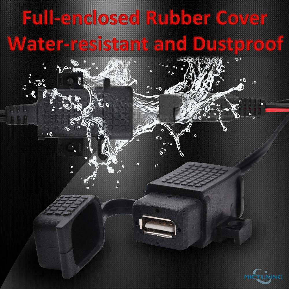 Dual Ports Adapter USB Charger with Waterproof Voltage Digital Display  Motorbike Electronics Accessories Phone Charging Adapter