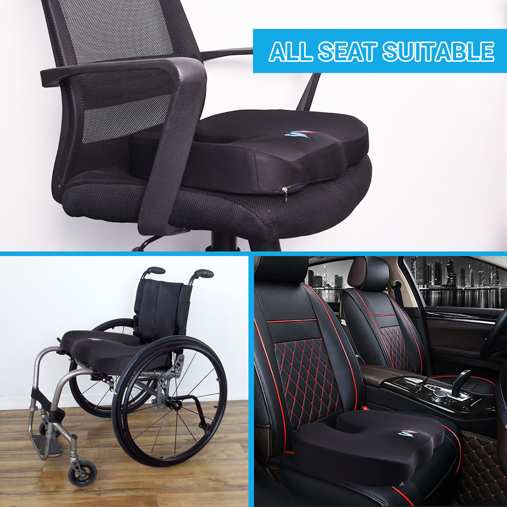 Cooling Gel Seat Cushion - Memory Foam Gel-Enhanced Orthopedic Chair Pad Coccyx Cushion