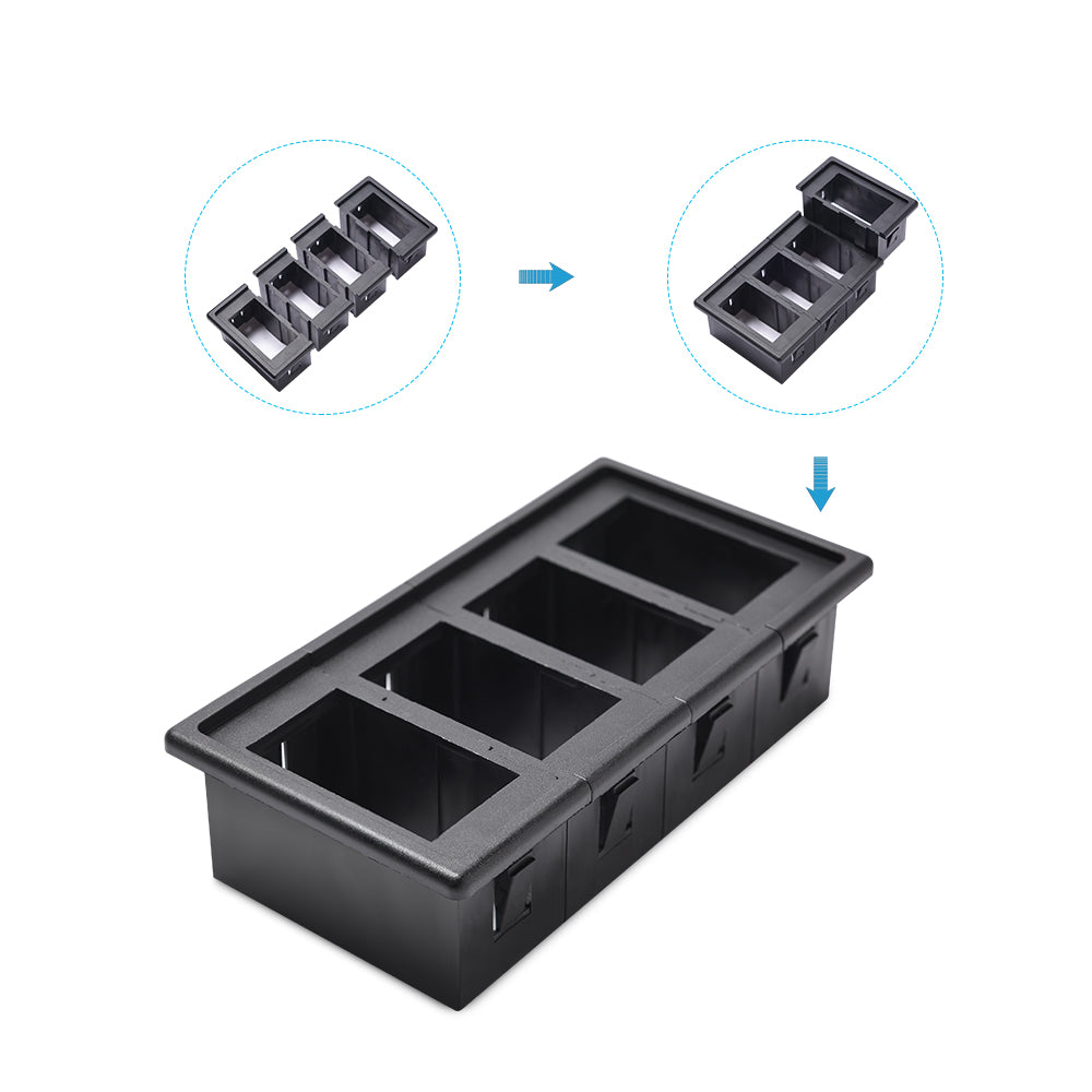 4P Gang Waterproof Laser Rocker Switch Panel Mounting Holder Hosing Case Box Car