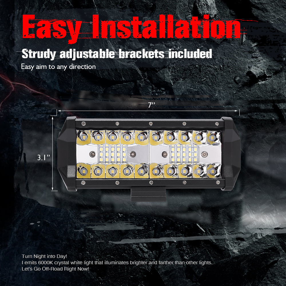 CLAuto 6D Dual Row LED Work Light Bar – 8" To 52" – Spot/Flood Combo, IP68, 5yr Warranty