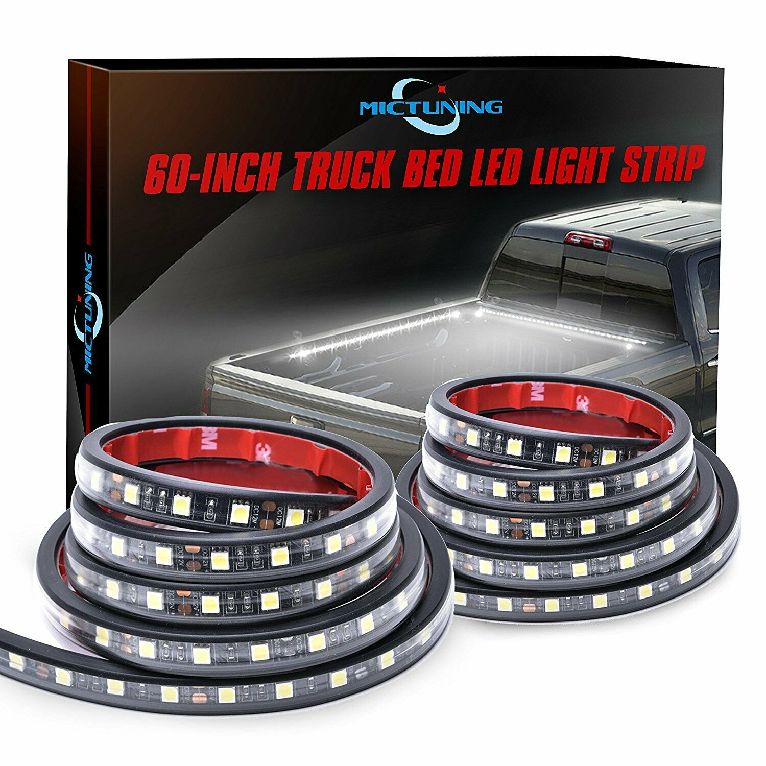 2Pcs 60" LED Cargo Truck Bed Light Strip Lamp Lighting Kit Waterproof