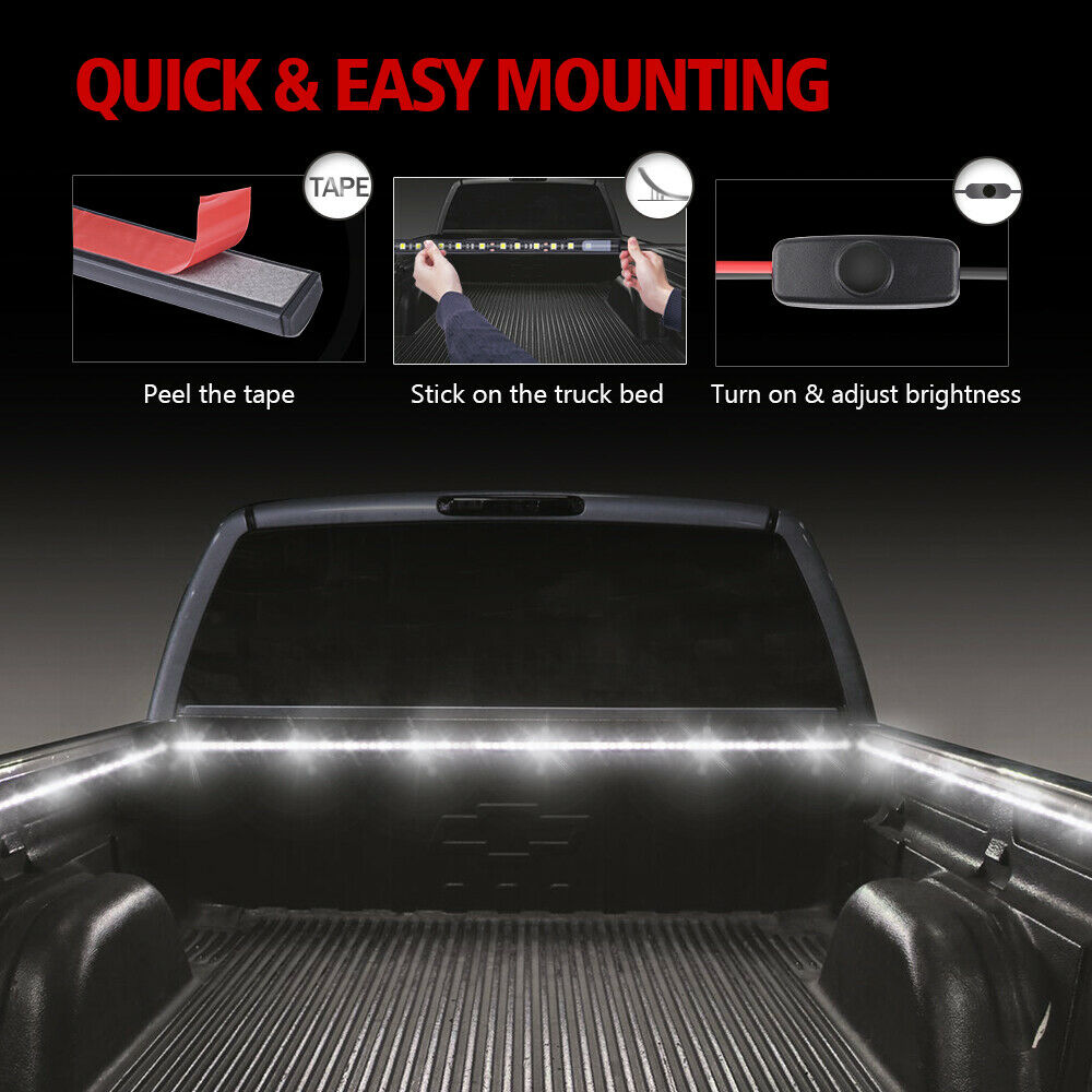 2X 60" Cargo Truck Bed LED Light Strip w/ Dimmer for Ford Chevy Pickup