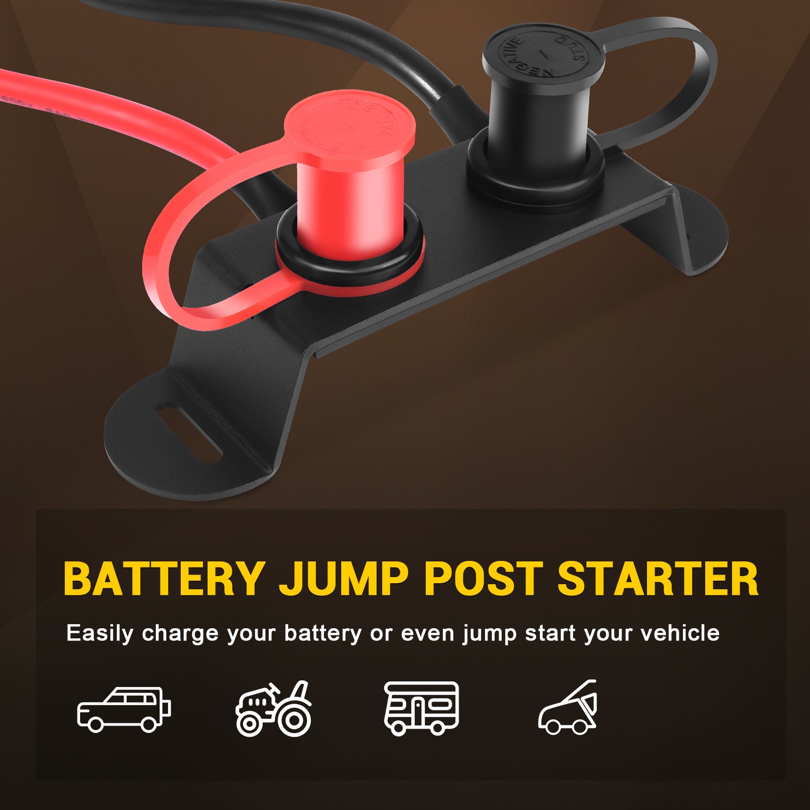UTV Battery Jump Post Starter Jumpstart Battery Terminals Relocation Kit, Quick & Easy Charging