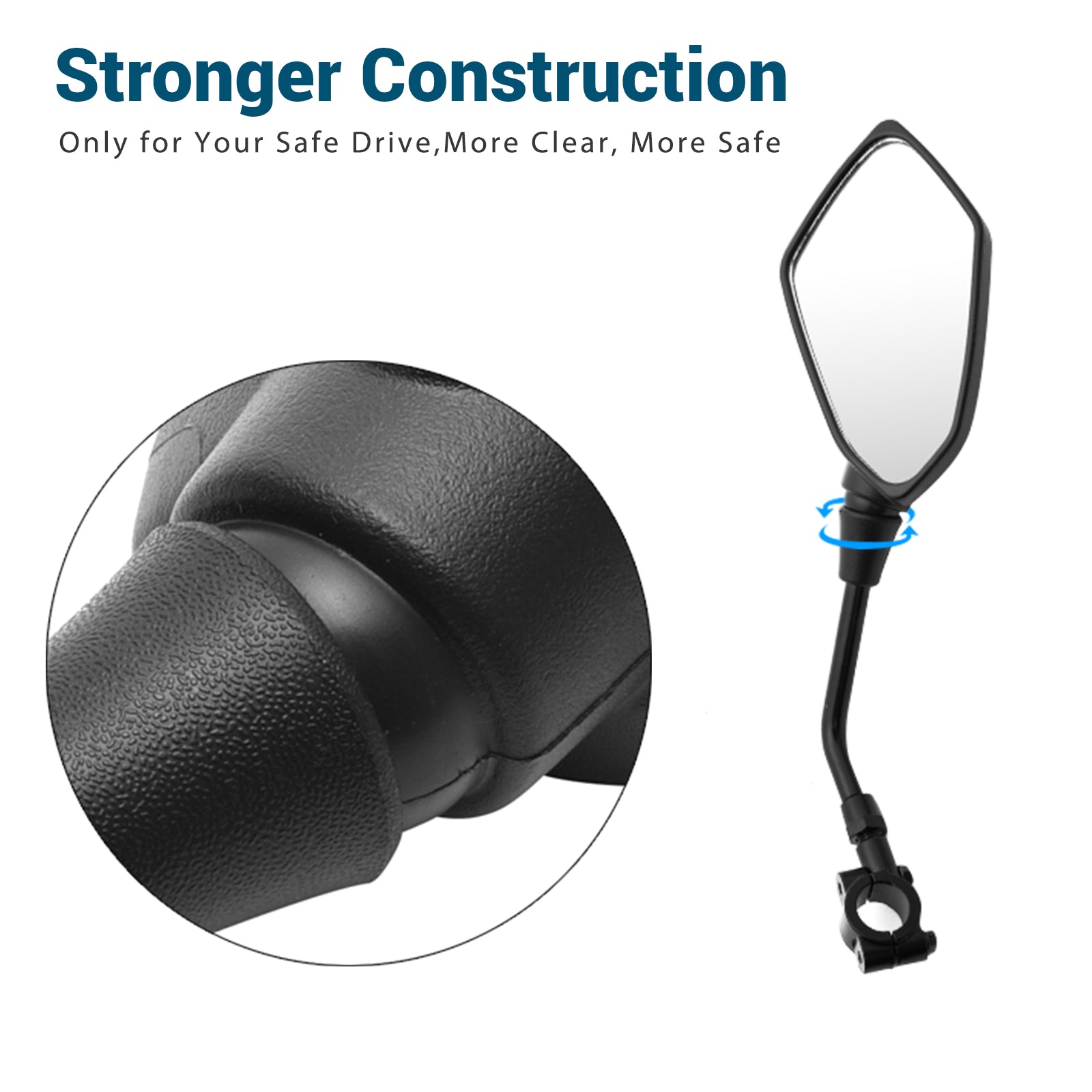 Hawk-eye Motorcycle Rearview Side Mirror with 10mm Bolt 7/8