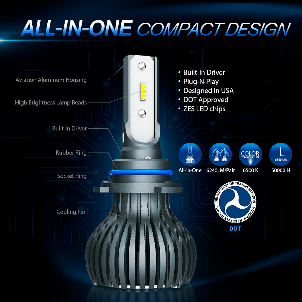 LED Headlights  Regular LED 9006 (HB4) Conversion Kit