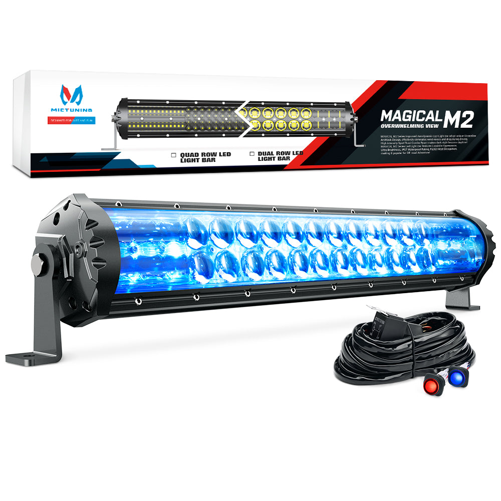 M2 22 Inch 108W LED Light Bar Iceblue Marker Light  Dual Row Off Road Driving Light