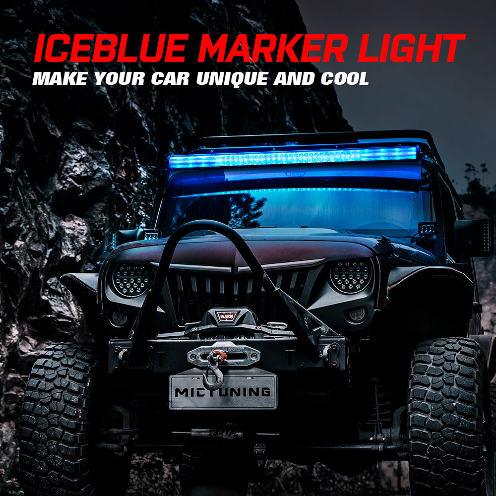 M2 42 Inch 240W LED Light Bar with Iceblue Marker Light Dual Row Driving Light