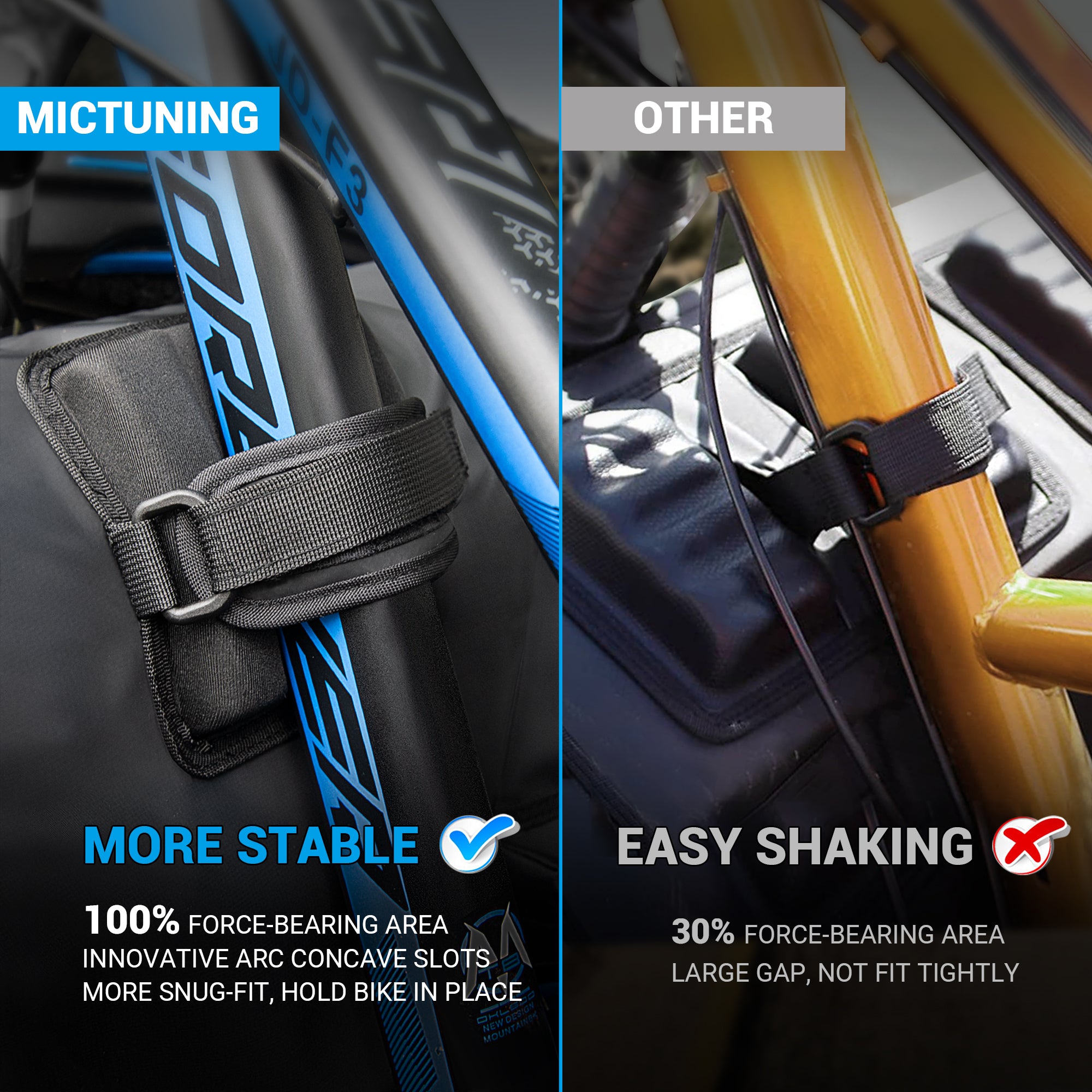 Tailgate Bike Pad with Exclusive Arc Concave Slots, Big Back Opening & Tool Pocket, Tailgate Cover Protection Pad