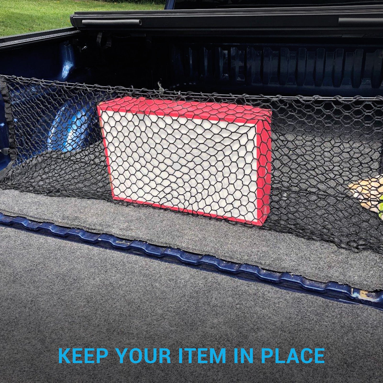 Truck Bed Cargo Net, Envelope Style Storage Elastic Mesh Net Organizer with Hooks Compatible for Chevrolet Silverado 2013-2021