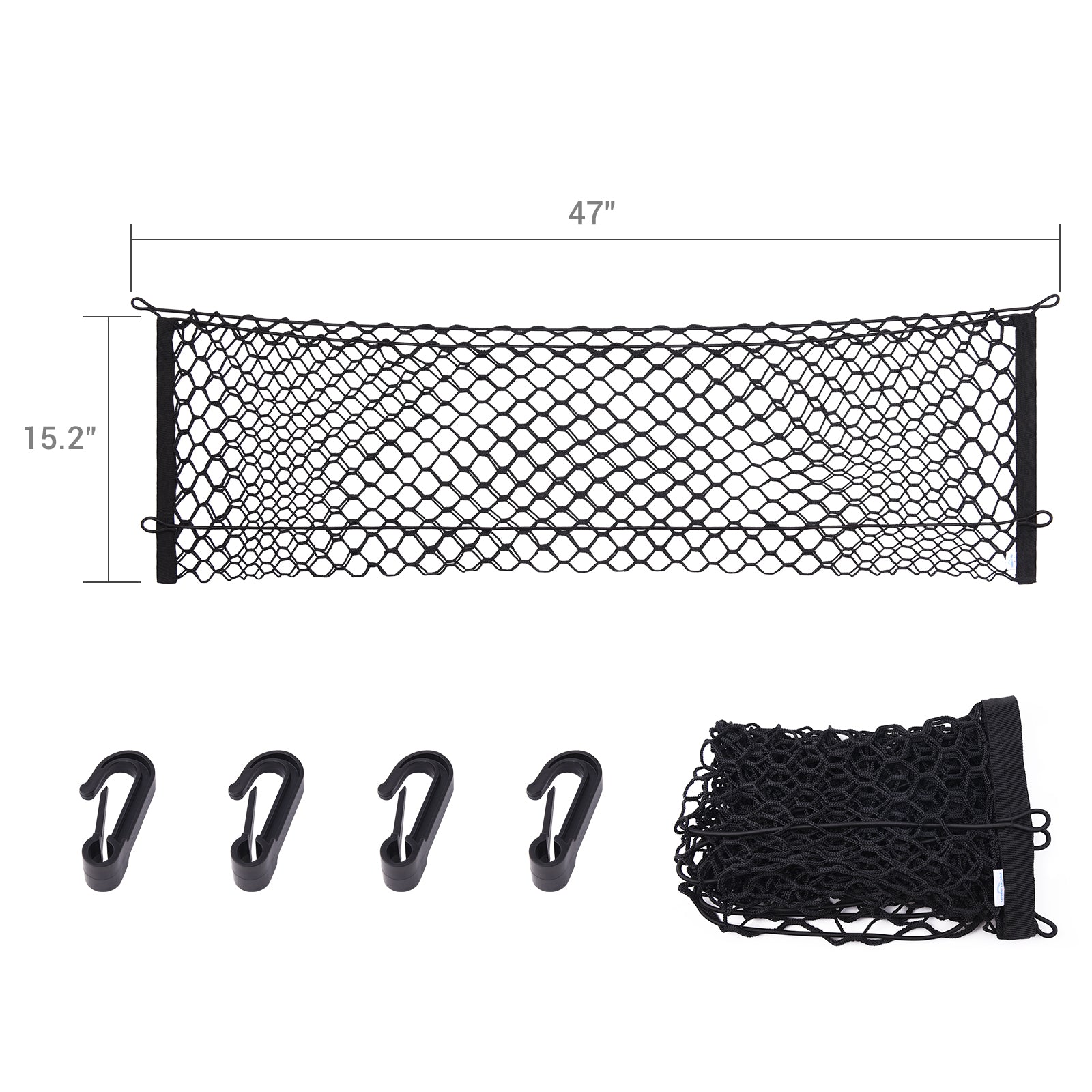 Truck Bed Cargo Net, Envelope Style Storage Elastic Mesh Net Organizer with Hooks Compatible for Chevrolet Silverado 2013-2021