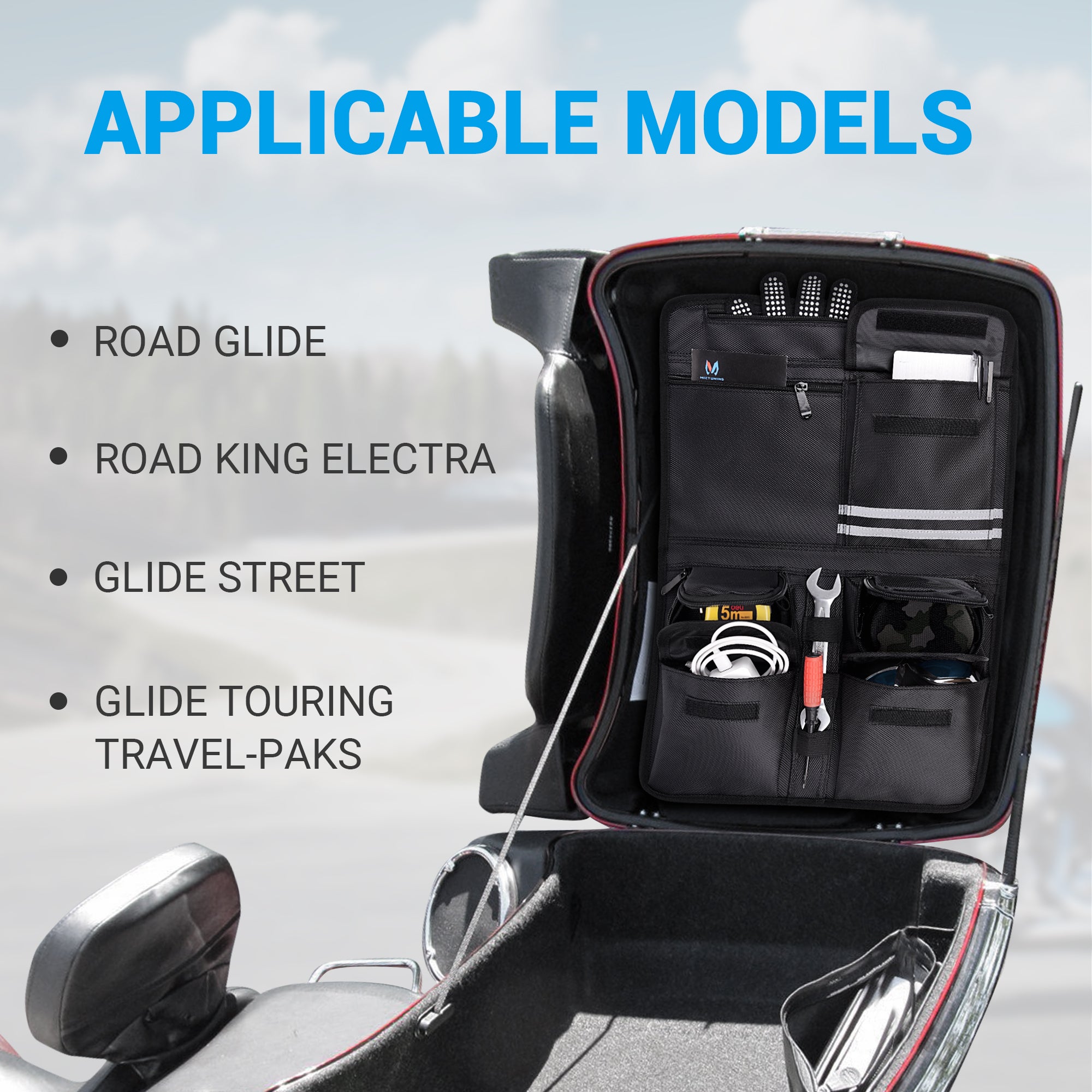 MITUNING Tour Pack Lid Organizer with Multiple Pockets for