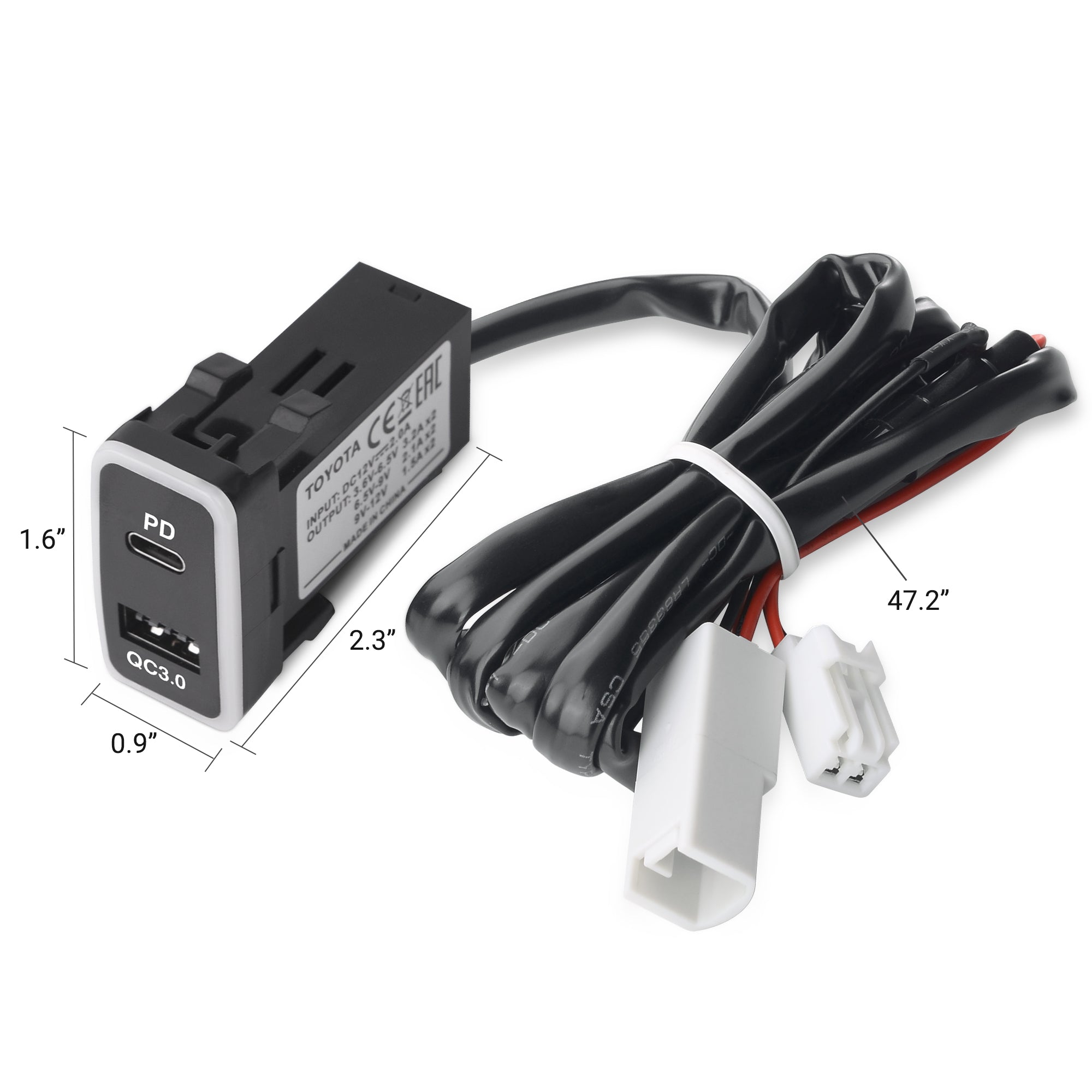 revolt Kompaktes Kfz-USB-Ladegerät mit 2 Lade-Ports, 4,8 A, 12/24 Volt, 24 W