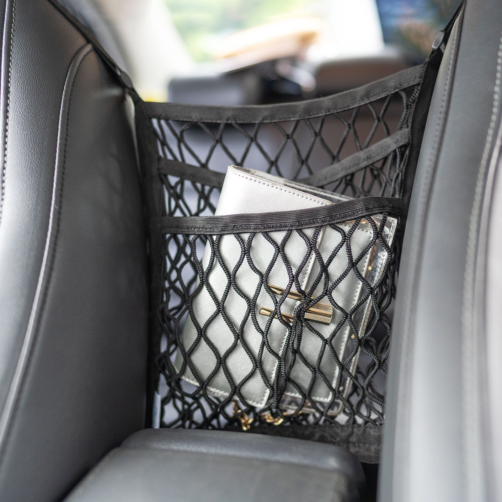 3-Layer Car Mesh Organizer, Seat Back Net Bag, Barrier of Backseat Pet  Kids, Cargo Tissue Purse Holder, Driver Storage Netting Pouch（Upgrade  stretch