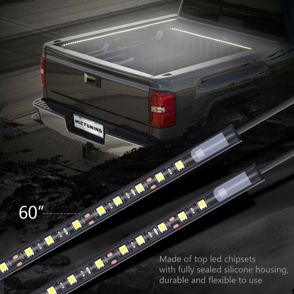 2X 60" Cargo Truck Bed LED Light Strip w/ Dimmer for Ford Chevy Pickup