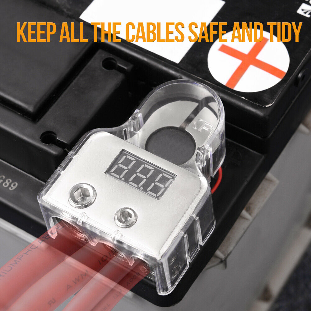 Xscorpion Universal Battery Terminal Adapter - Fits Any Gauge Cable W/ Ring - Positive/Negative